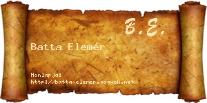 Batta Elemér névjegykártya